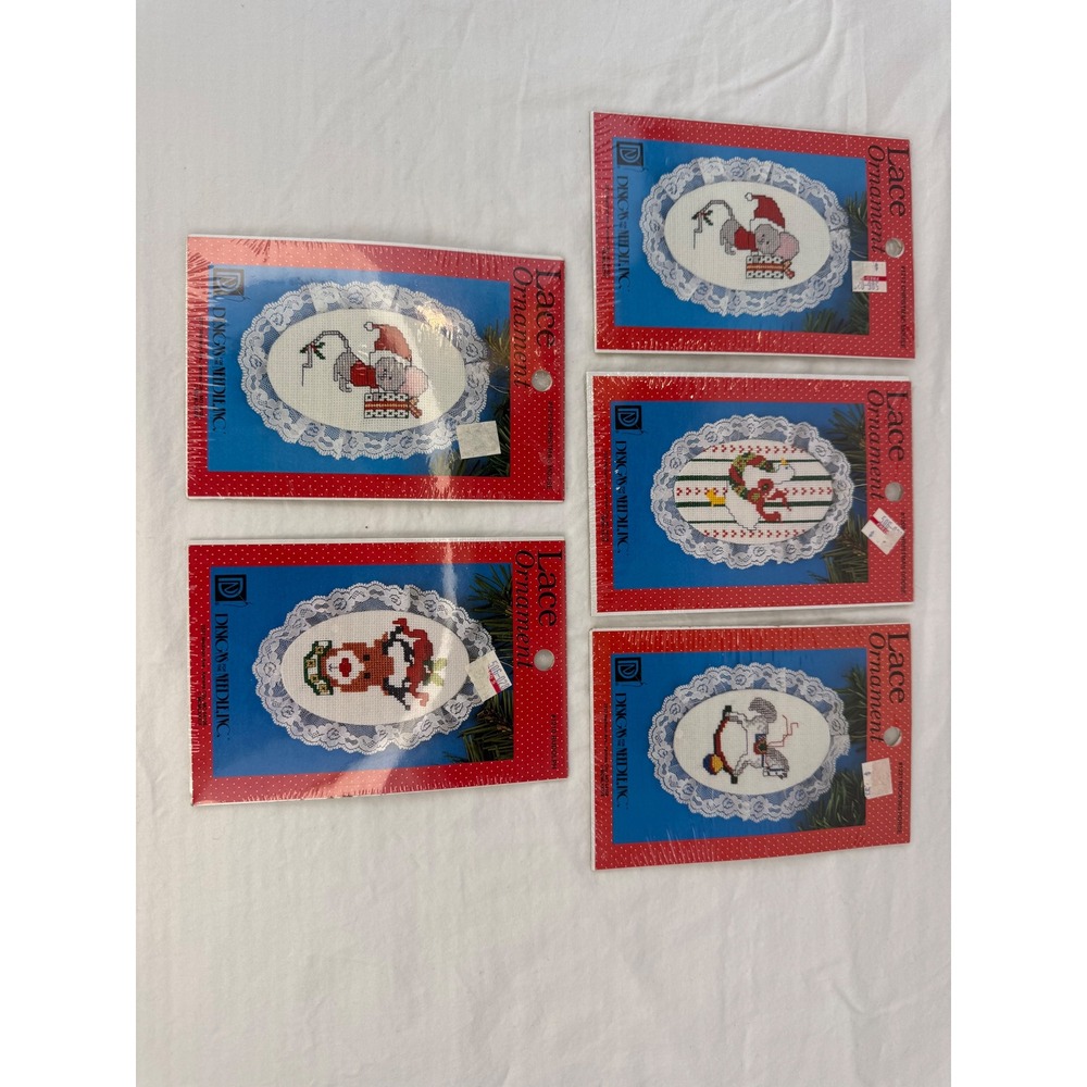 Lot of 5 Designs for the Needle Vintage Lace Ornament Cross Stitch Kits